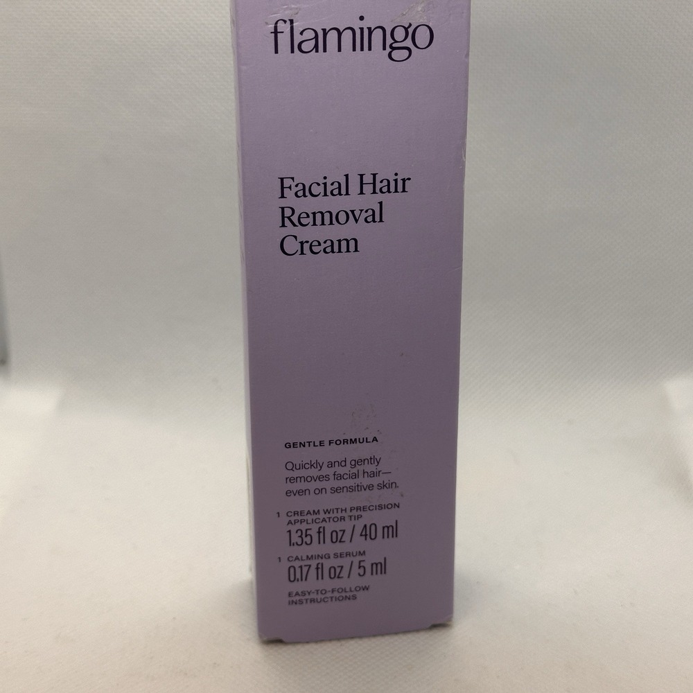 Flamingo Facial Hair Removal Cream 1.35 fl.oz w Calming Serum 0.17 fl.oz